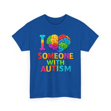 Load image into Gallery viewer, I Love Someone with Autism Tee, Awareness Shirt, Gift for Autism Support, Unisex Cotton T-Shirt, Colorful Heart Design, Inclusive Fashion
